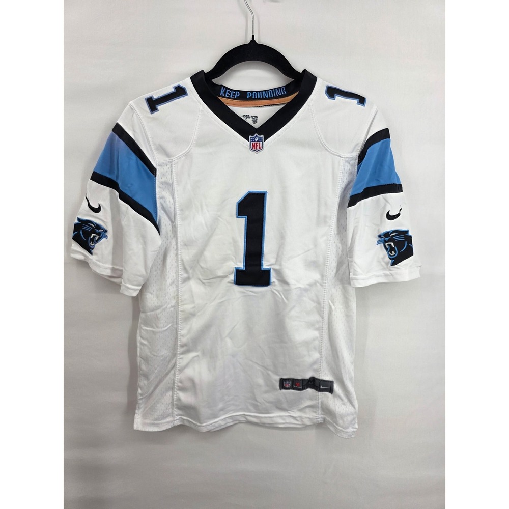 Nike NFL Carolina Panthers Cam Newton 1 Jersey White Mens Medium Stitched